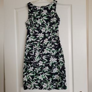 Chaps Floral Dress Women Size 8 Sleevless Knee Length Dress